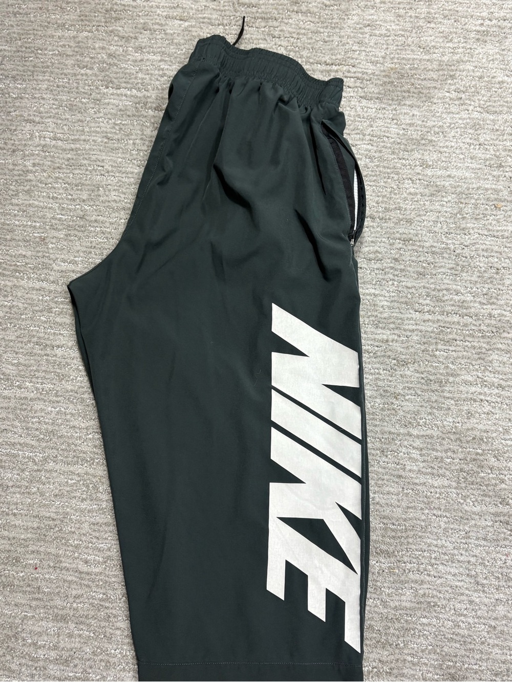 Nike Men's Dark Olive Green Elastic Waist Track Pants